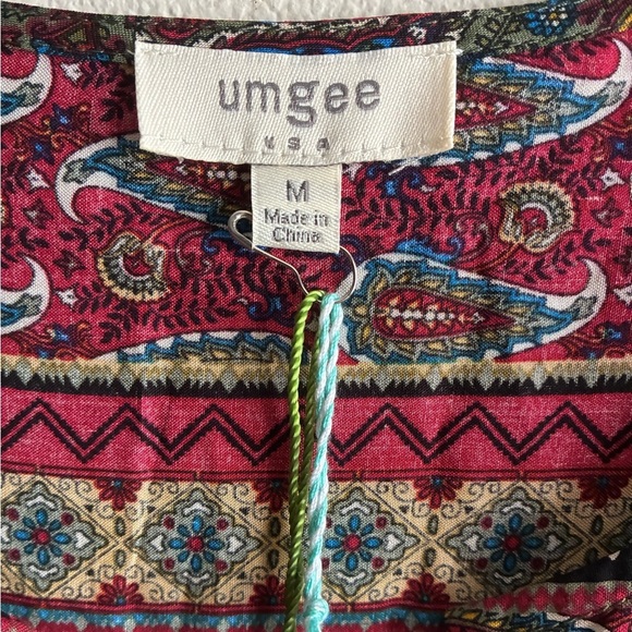 🆕Umgee Women's Olive Bohemian Multi-prints  Tunic Dress S🆕 - Picture 9 of 11